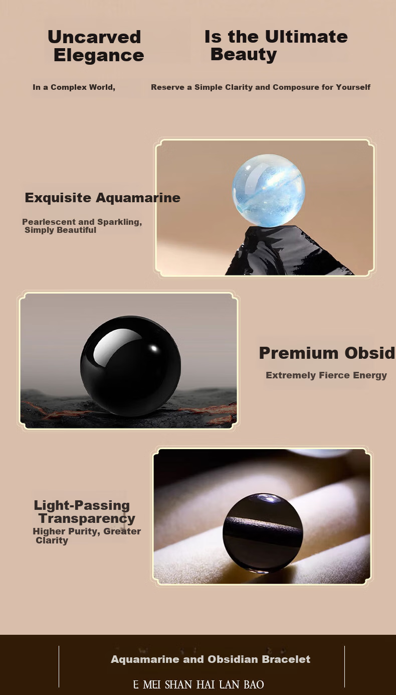 Emei Mountain Black Obsidian Bracelet for Men and Women, Hydrating Agate Couple Bracelet, Zodiac Year Gift 4