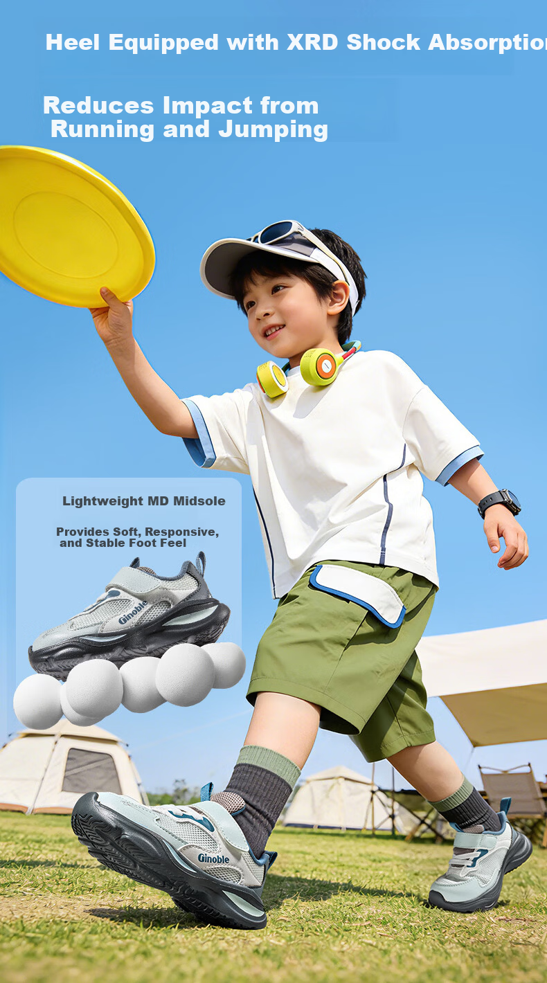 Ginoble Children's Walking Shoes 2026 Summer Italian Series Mesh Shoes for Ages 1-5 GW1882 Peach Pink 7