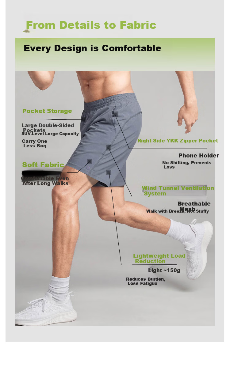 JD Jingzao New Spring Summer Quick-Dry Running Sports Shorts for Men Gym Training Breathable Casual Five-Point Pants Black 2XL 14