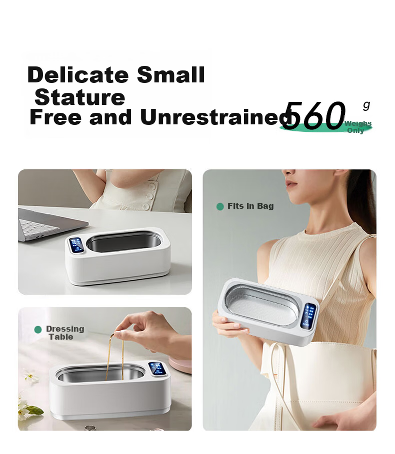HYUNDAI Ultrasonic Cleaner Glasses Cleaner Fully Automatic Portable Home Use High-Frequency Cleaning Machine for Glasses Braces Watches Jewelry Large Capacity Low Noise Gift 19