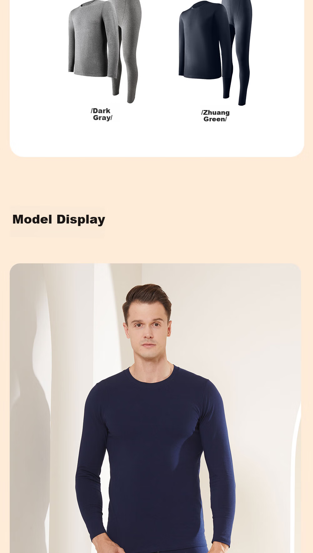 GUJIN 95% Cotton Seamless Thermal Underwear Set for Men, Thickened Heat Retaining Autumn Winter Long Johns and Top, Cold Protection Warm Clothing 12