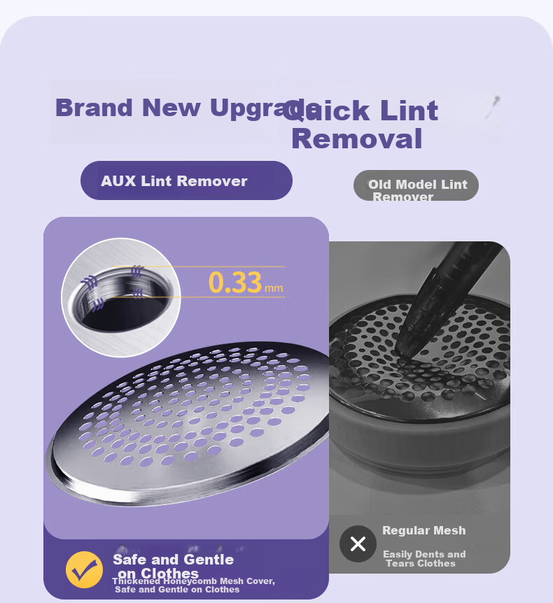 AUX Fabric Shaver Lint Remover Hairball Trimmer Clothes Defuzzer Purple Standard Edition [Gentle on Clothes] 6