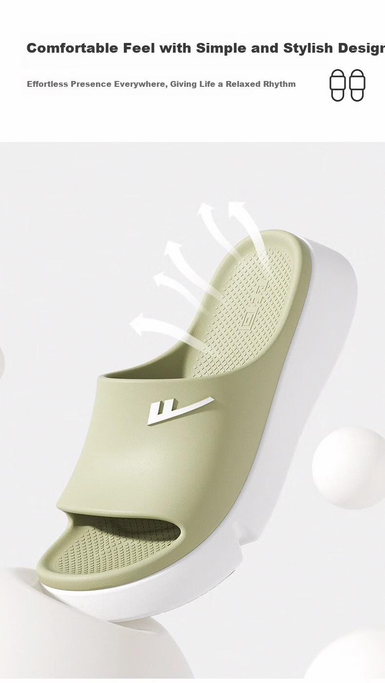 Warrior Thick Sole Women's EVA Non-Slip Home Bathroom Slippers Outdoor Wear Resistant Beach Shoes Avocado Green Size 36-37 4