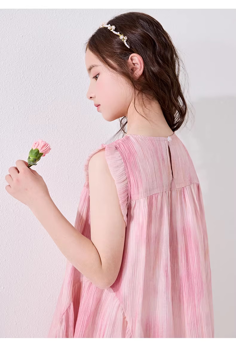 Disney Girls Summer Dress New Children's Tencel Chiffon Princess Dress EQ018 Yingluo Pink Size 130 12