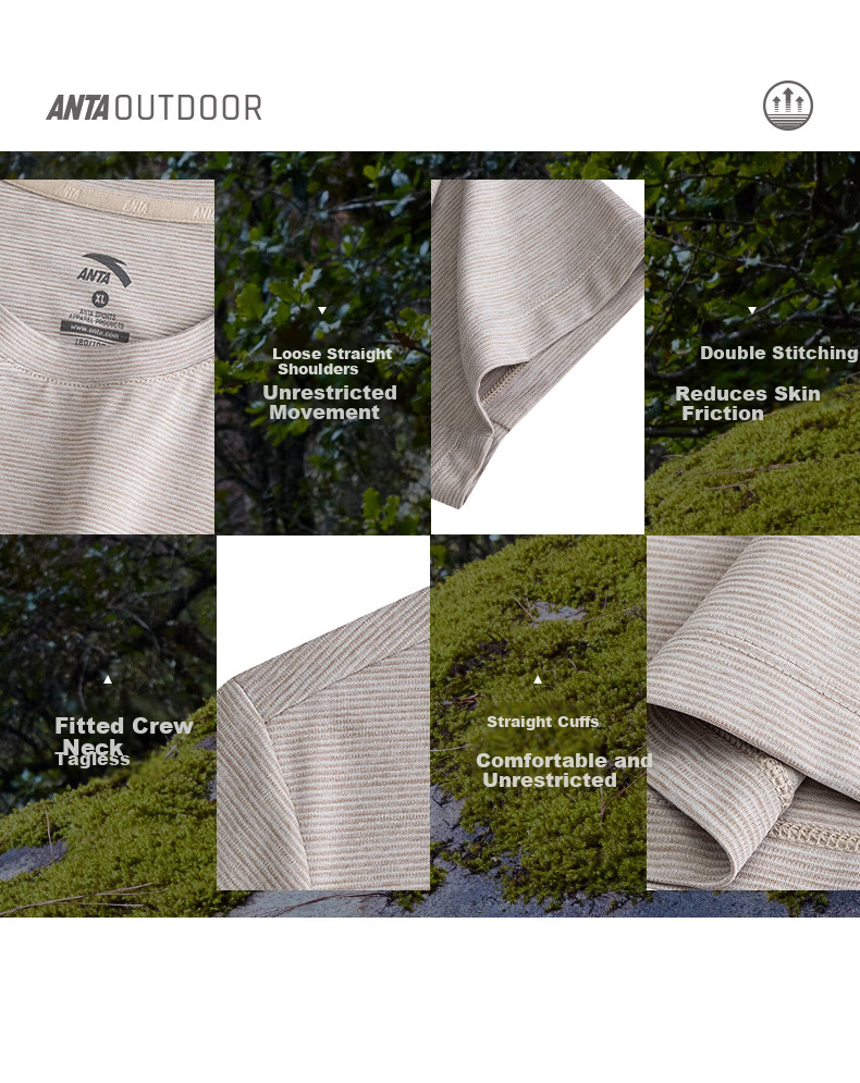 Anta Outdoor Quick-Dry Sports Short Sleeve T-Shirt Men Summer New Solid Color Breathable Trendy Knit Base Layer Top 11