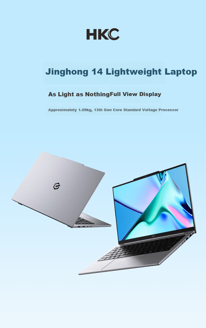HKC Jinghong 14 Lightweight Laptop 14-inch High-Performance Gaming Notebook 13420H 16GB 1TB FHD Silver 1