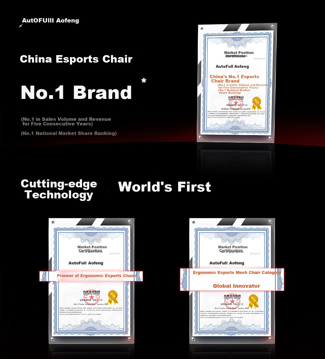 Aofeng C3 Xuanjia JD No.1 Store Limited Edition Black Gold Gaming Chair Ergonomic Office Computer Chair 2