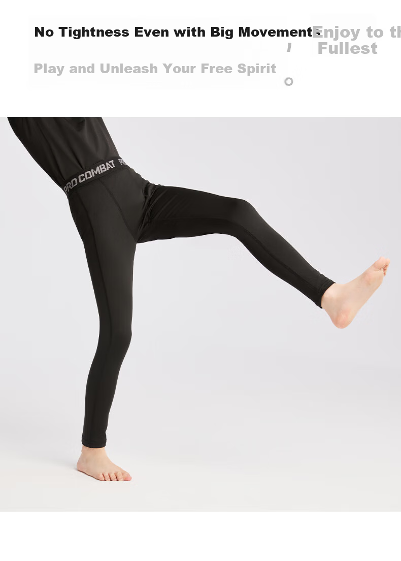 Modal Kids Compression Training Sportswear Thermal Underwear Set Autumn Winter Seamless Basketball Soccer High Elasticity Top and Bottom 16