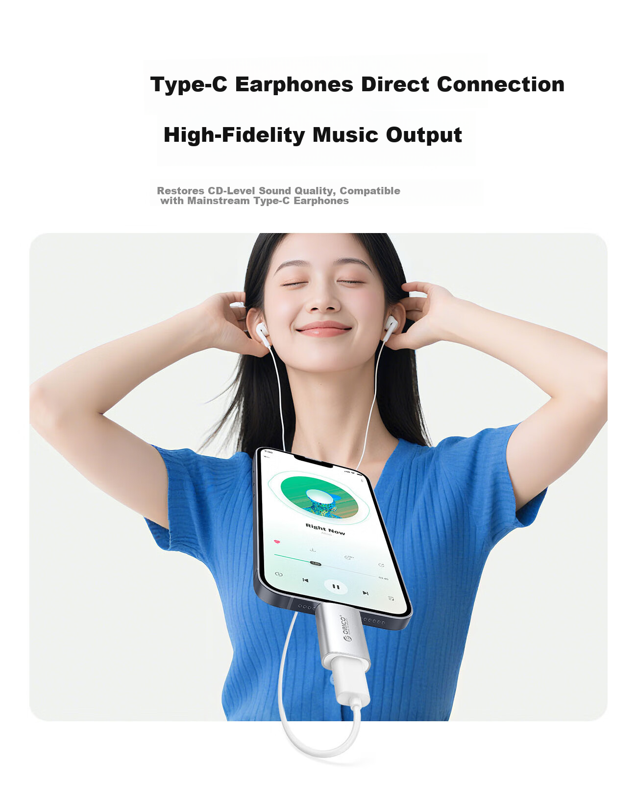 ORICO Type-C to Lightning Adapter for Apple Mobile SSD Compatible with iPhone 14/13 Pro/Max/12/11/8/7/6s 3