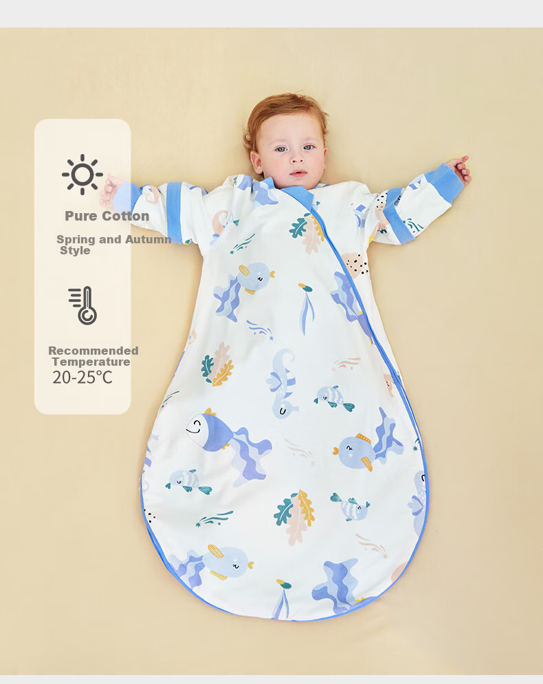 Dr. Rainbow Baby Sleeping Bag Summer Air-Conditioned Room Infant Sleep Sack Newborn Toddler One-Piece Anti-Kick Quilt Breathable Gauze Pink 24