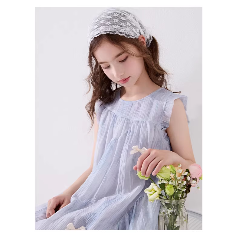 Disney Girls Summer Dress New Children's Tencel Chiffon Princess Dress EQ018 Yingluo Pink Size 130 5