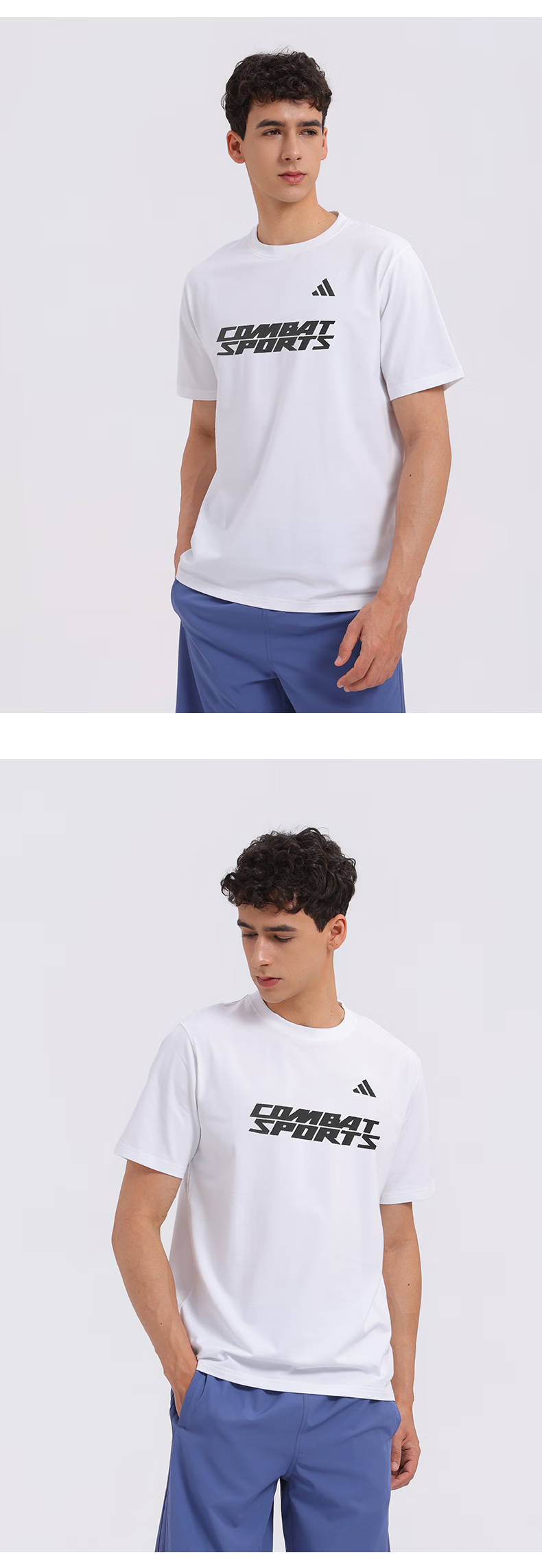 Adidas Men's Short Sleeve 2026 New Casual Sports Breathable Fashion Versatile Crew Neck T-Shirt Black/White S 5