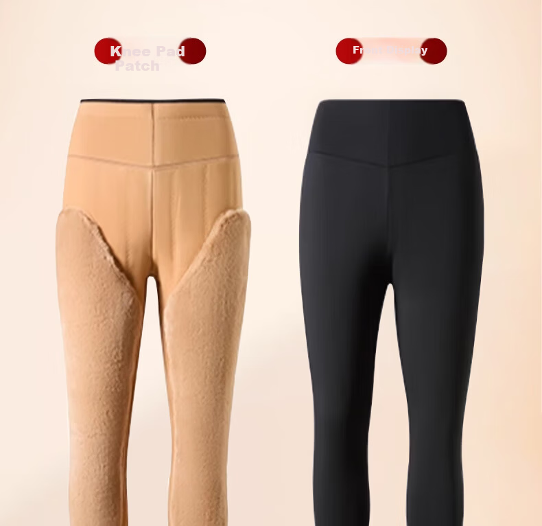 Miiow Women's Camel Hair Thermal Pants Winter Fleece Thickened Insulated Cotton Leggings for Extreme Cold Northeast 5