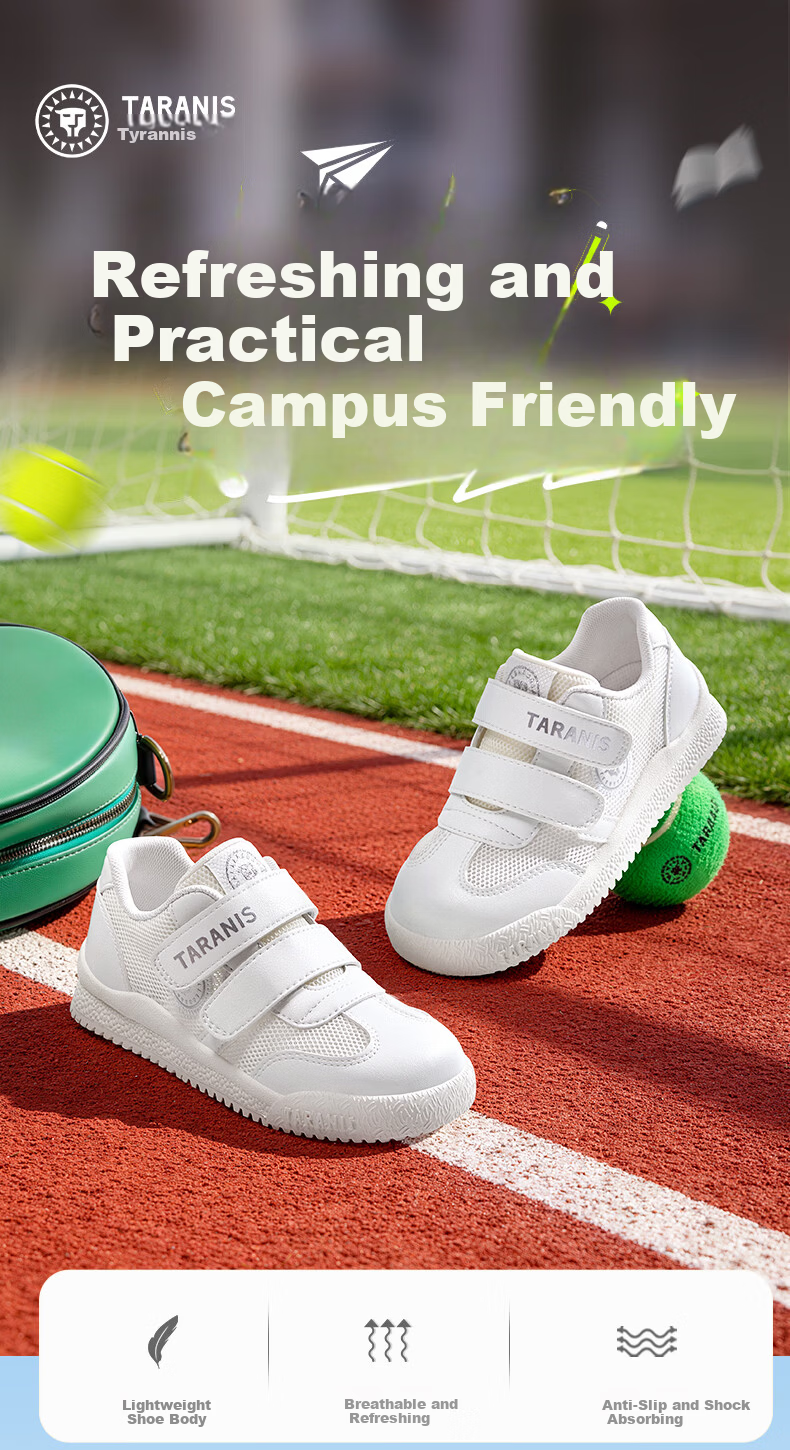 TARANIS Kids White Sneakers Spring Boys Girls Fashion Casual Shoes Big Children School Canvas Shoes Size 29 1