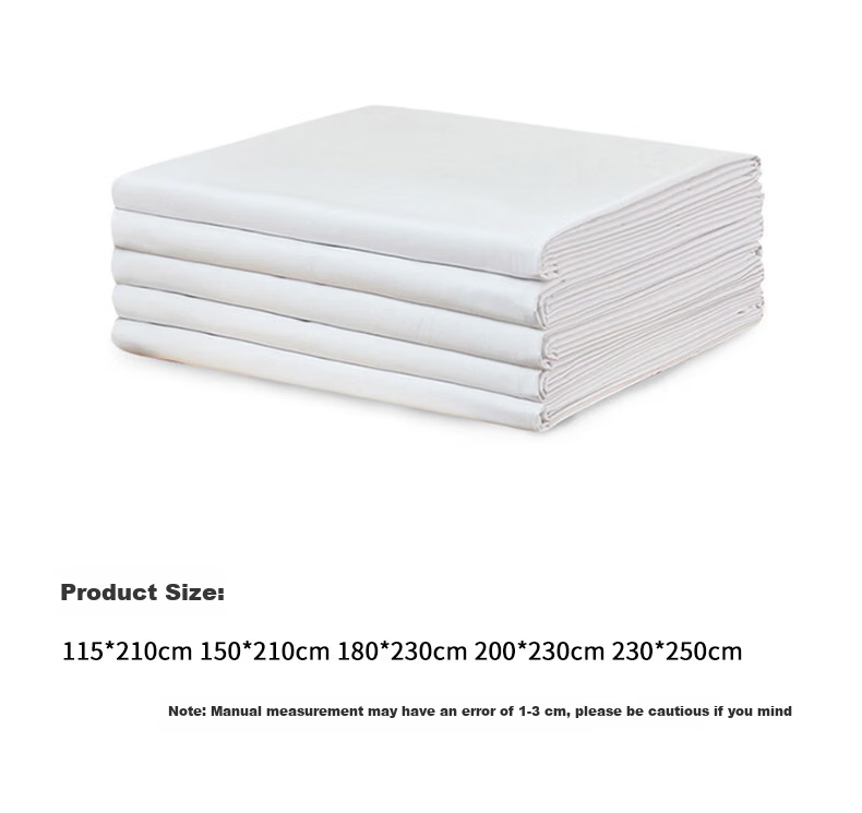 Aiwei Pure Cotton Bed Sheet Single White Bed Sheet Military Training Student Dormitory Single Quilt Cover White 115*210cm 8