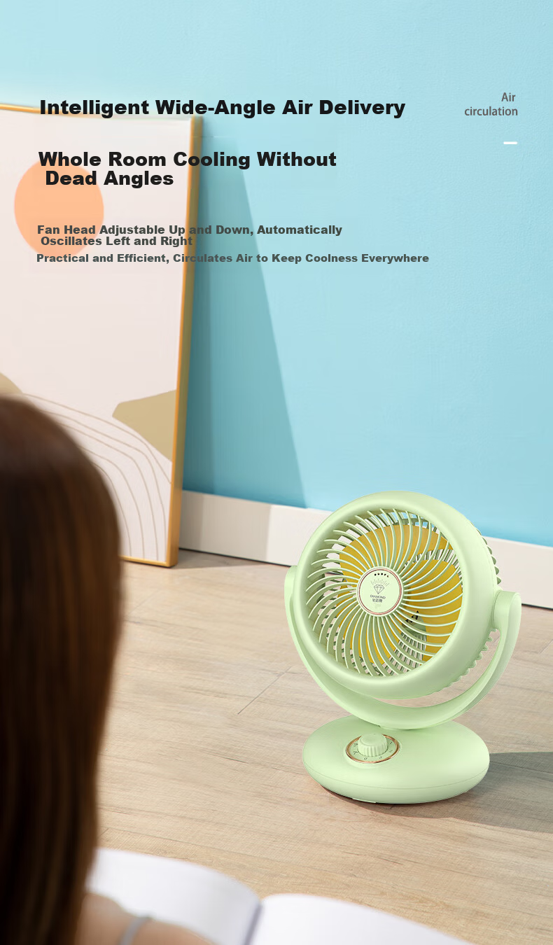 DIAMOND Air Circulation Fan Home Electric Desktop Table Fan High Airflow Oscillating AC Fixed Frequency Quiet Lightweight Fan Bedroom Energy-Saving Small Fan KFX2406J 9