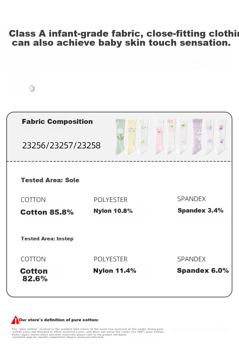 Growth Baby Long Tube Socks Summer Thin Mesh Breathable Girls Baby Summer Anti-Mosquito Over-the-Knee Loose Top Non-Tight Leg Long Socks 8