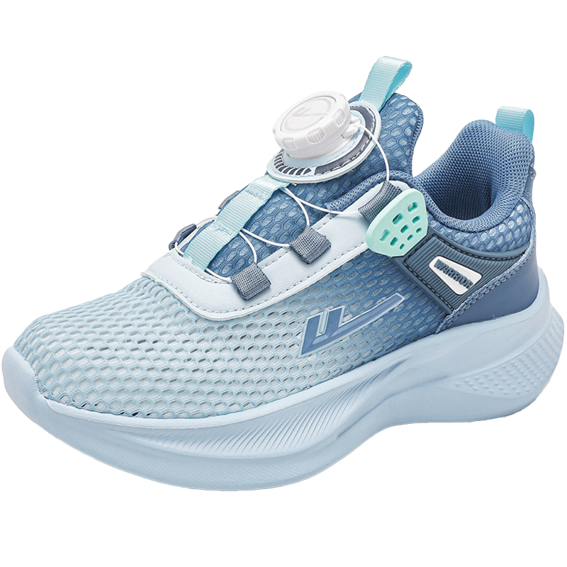 Warrior Kids Summer Single Mesh Sports Shoes Boys Breathable Mesh Running Shoes WZ-C692T Light Blue Size 31