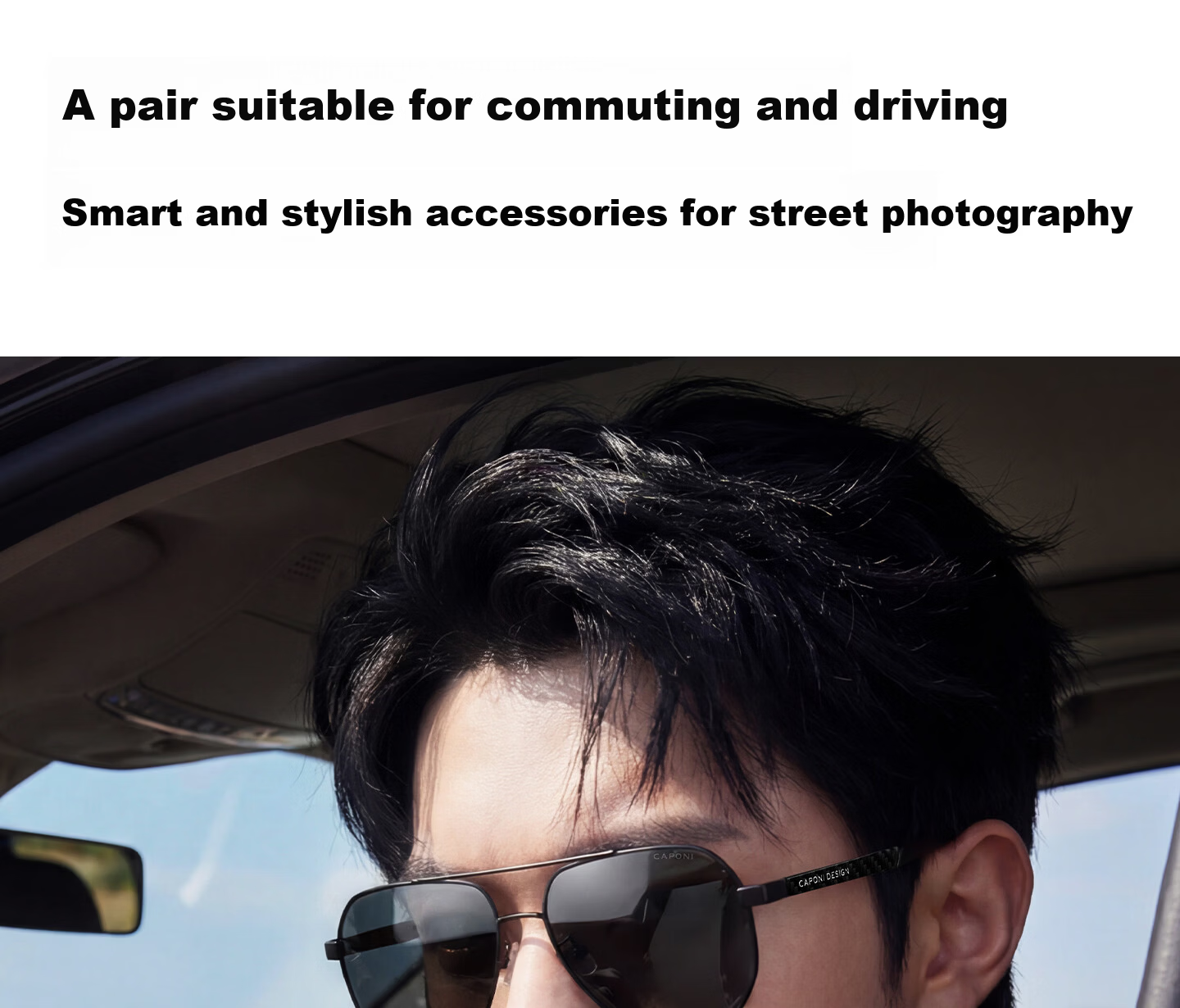CAPONI Carbon Fiber Polarized Sunglasses for Men, Photochromic UV Protection Driving Day and Night Use 15