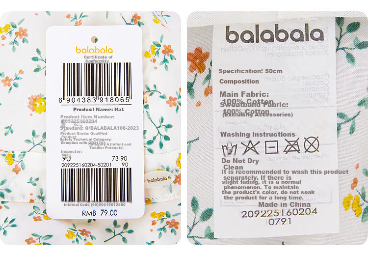 Balabala Baby Fisherman Hat Summer Toddler Bucket Hat Small Floral Print Comfortable Fashion Fresh 209225160204 6