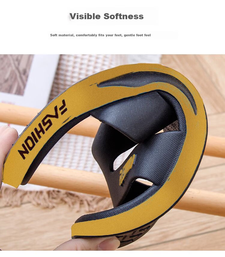 FOOTOPPO Men's Beach Outdoor Trendy Open-Toe Slippers Non-Slip Bathroom Sandals Summer College Student Casual Sandals 4