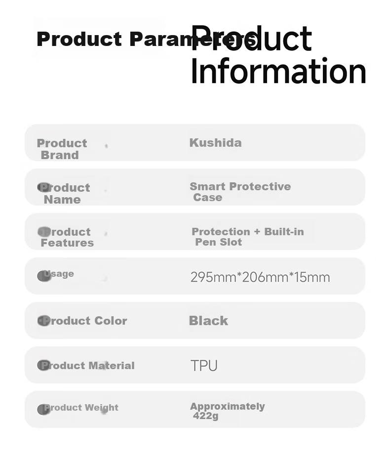 Kustar Lenovo Xiaoxin Tablet Pro GT 11.1-inch Protective Case with Pen Slot, Smart Sleep, Three-Level Silicone Full-Coverage Shockproof Black 4