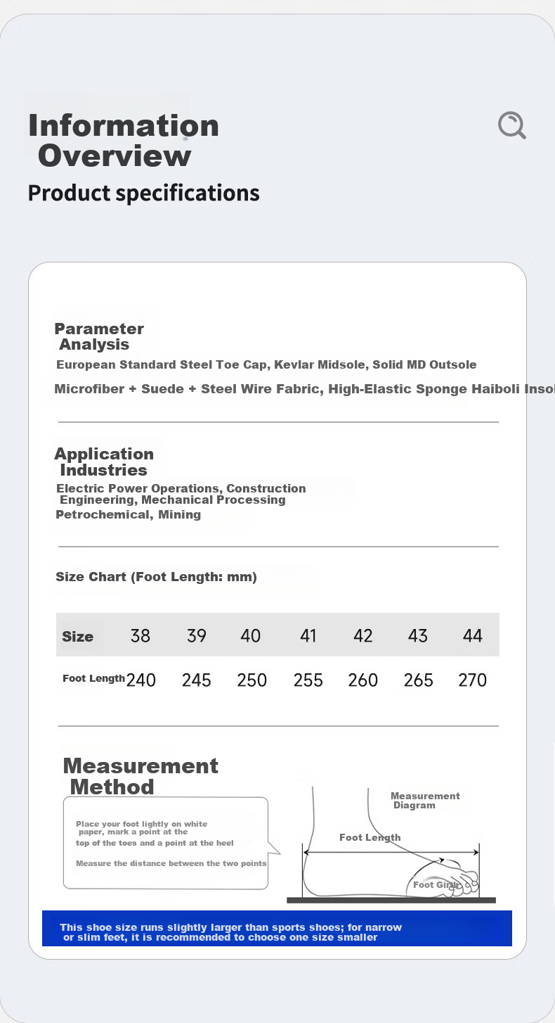 BlueOwl Shield Men's Summer Breathable Anti-Smash Steel Toe Anti-Puncture Slip-Resistant Soft Sole Safety Work Shoes D302BK 42 5