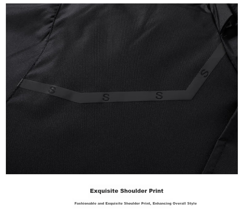 JEEP SPIRIT Men's Fleece-Lined Windproof Warm Outdoor Thick Jacket Black 3XL 13