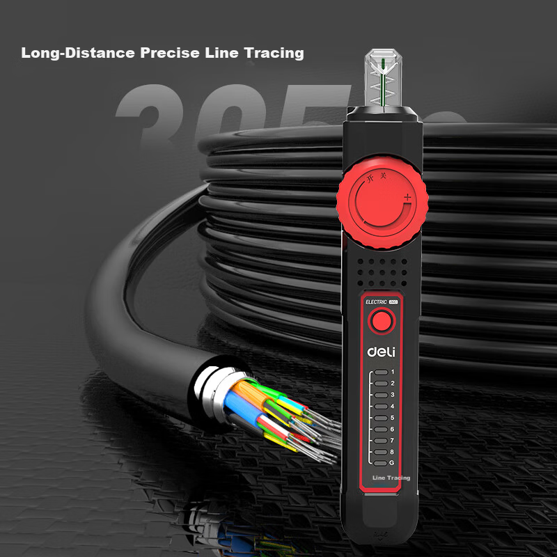 Deli Multifunctional Network Cable Tester Telephone Line Tracker Network Line Tracing Instrument