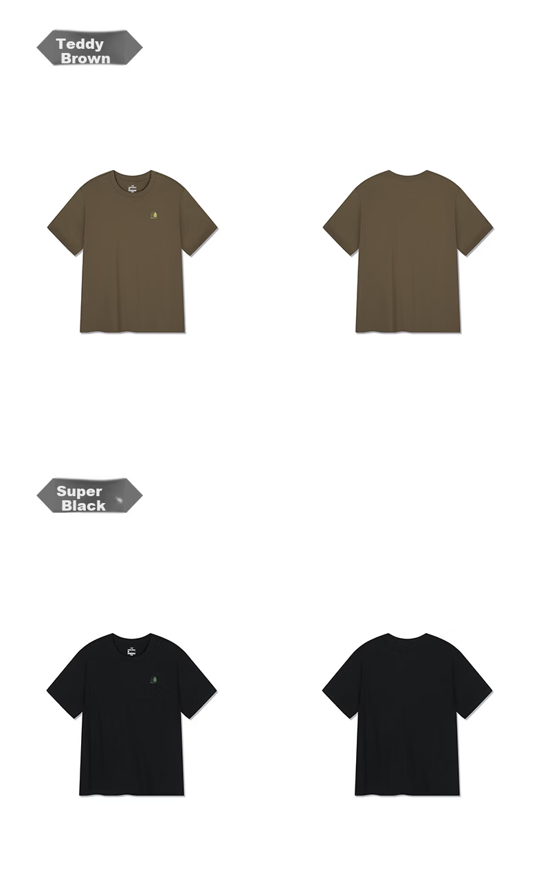361° Unisex T-Shirt Spring Summer New Pure Cotton Sports Outdoor Loose Fit Crew Neck Short Sleeve Top 632623102-7 27