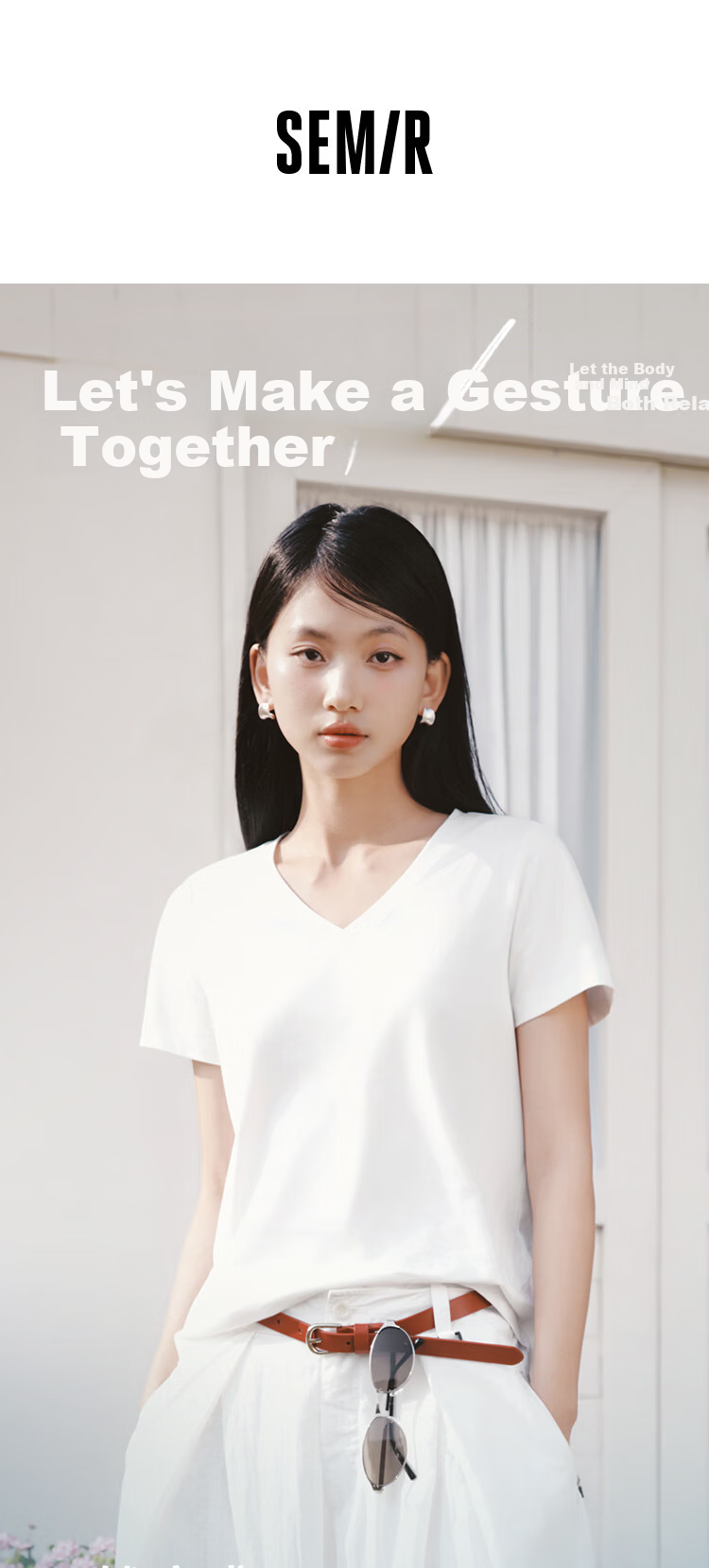 Semir Cooling Short Sleeve T-Shirt Women Summer Solid Color V-Neck Shoulder Moisture-Wicking Quick-Dry Antibacterial Top 2026 109326100002 1
