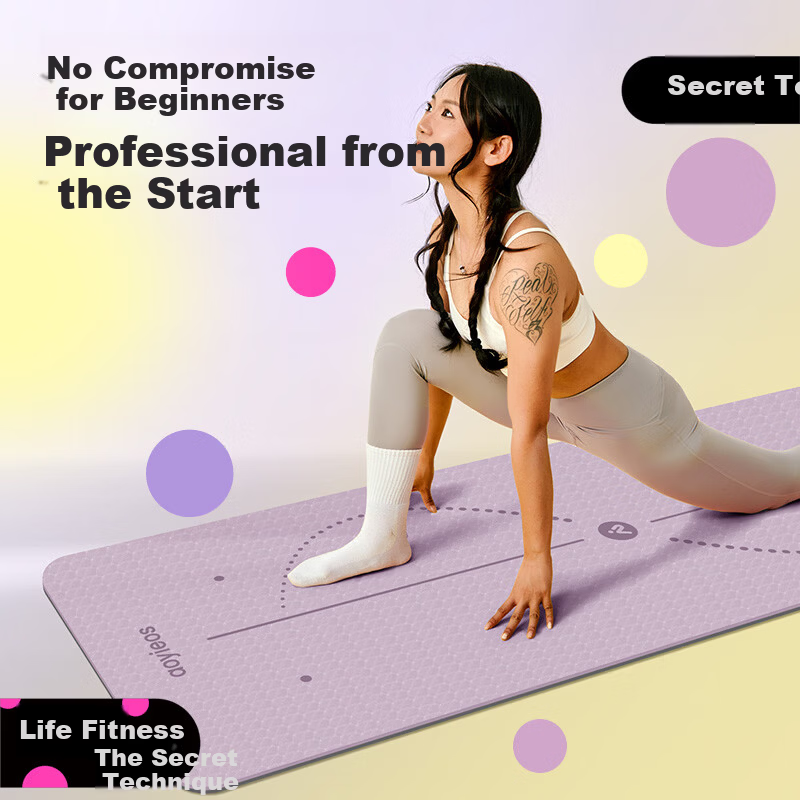 Aoyi Yoga Mat Women's Home Non-Slip Fitness Mat Soundproof Shock Absorption Portable Exercise Mat