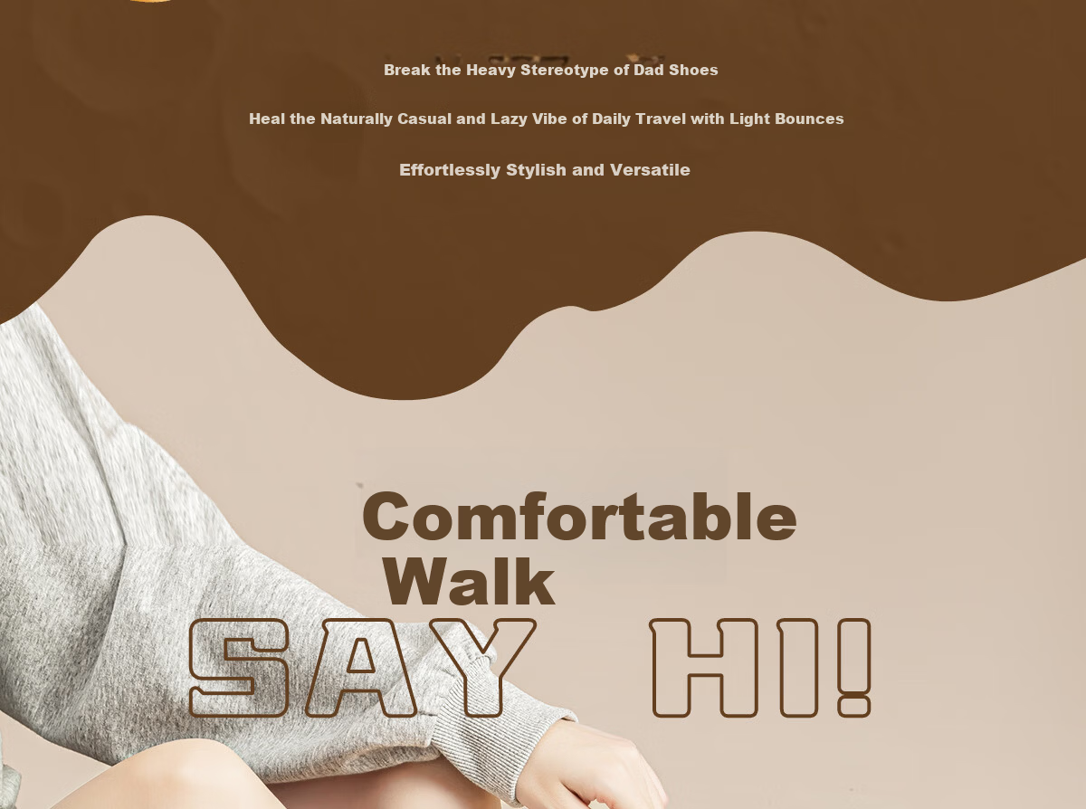 Warrior Thick Sole Dad Shoes Women's New Comfortable Height Increasing Slimming Commuting Casual Shoes Beige Size 39 2