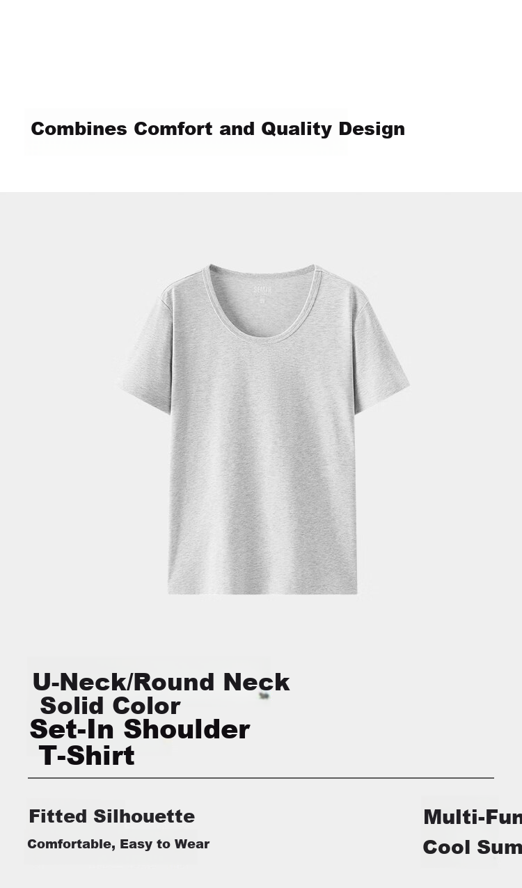 Semir Women's Short Sleeve T-Shirt 26 Summer Slim Fit U-Neck Loose Fit Round Neck Base Shirt 109326100001 17