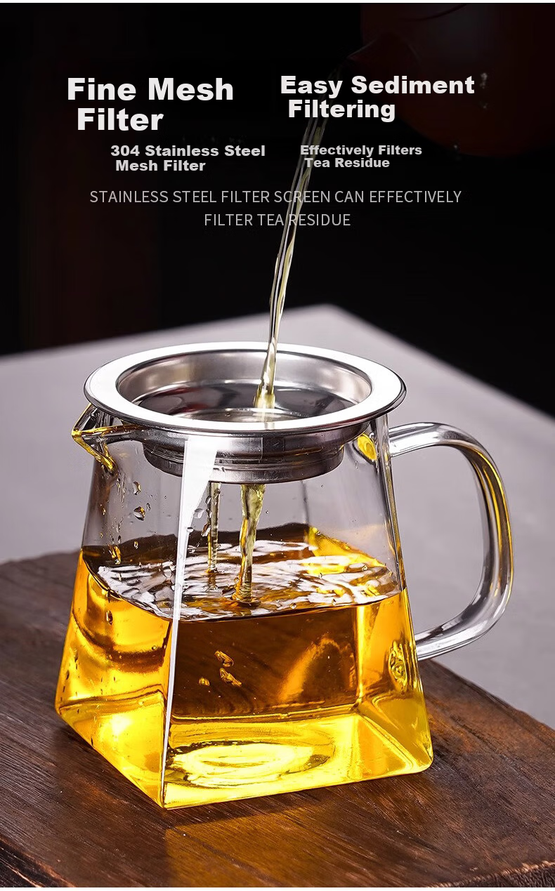 Glass Fair Cup with Tea Strainer Filter Gongdao Cup Tea Set Accessory Kung Fu Tea Cup 4