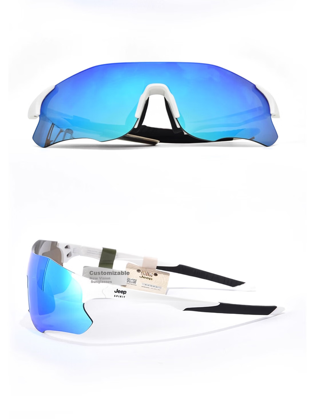 JEEP SPIRIT Cycling Running Sunglasses Unisex Marathon Outdoor Sports UV Protection Windproof Anti-Fog Day and Night Use 23