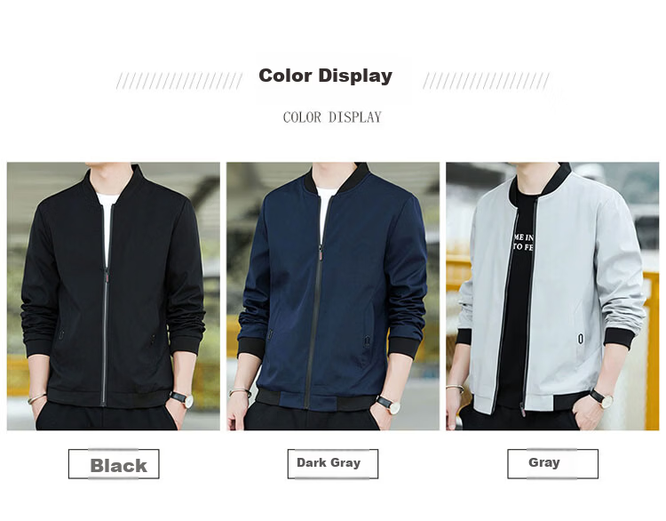 TUCANO Men's Jacket Spring Autumn Business Casual Executive Baseball Collar Trendy Top Gray M 2