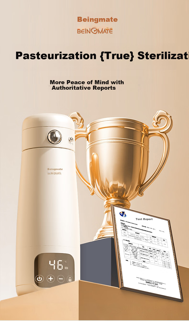 Beingmate Thermostatic Portable Baby Water Bottle Insulated Kettle Sterilizer Baby Milk Warmer 1