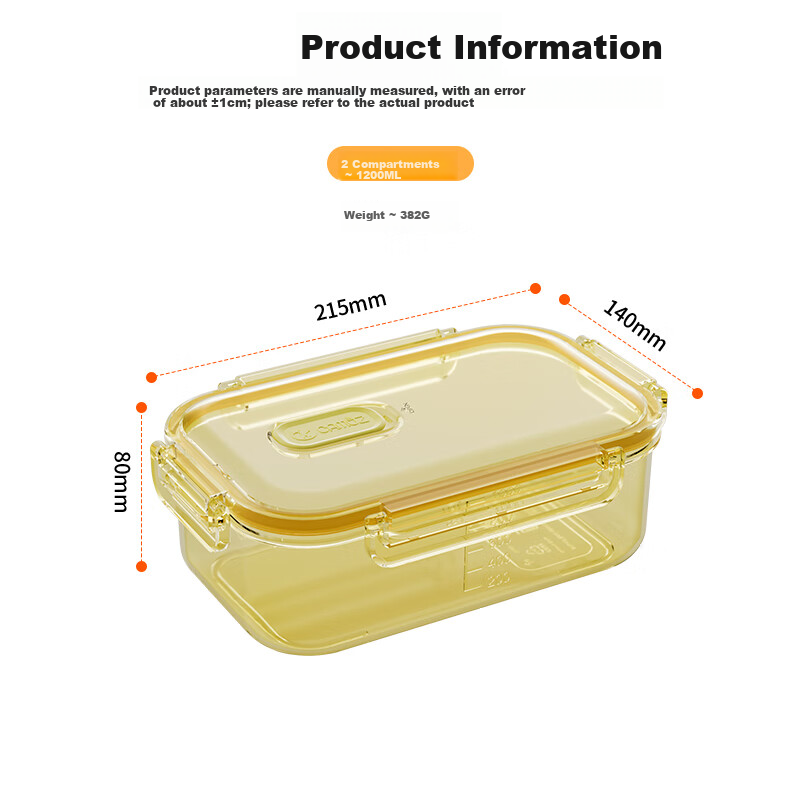 CAMUZ PPSU Baby Bottle Grade Microwaveable Lunch Box for Office Workers, Children, and Students, Fruit Container, 2-Pack