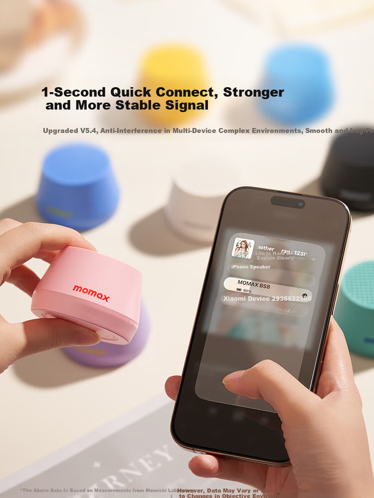 MOMAX Magnetic Wireless Speaker, Pocket-Sized Loudspeaker for Outdoor And Indoor Use, Dormitory And Bathroom Mini Speaker, Phone Stand, Waterproof Portable Horn Speaker, Gift for Boyfriend Or Girlfriend 11