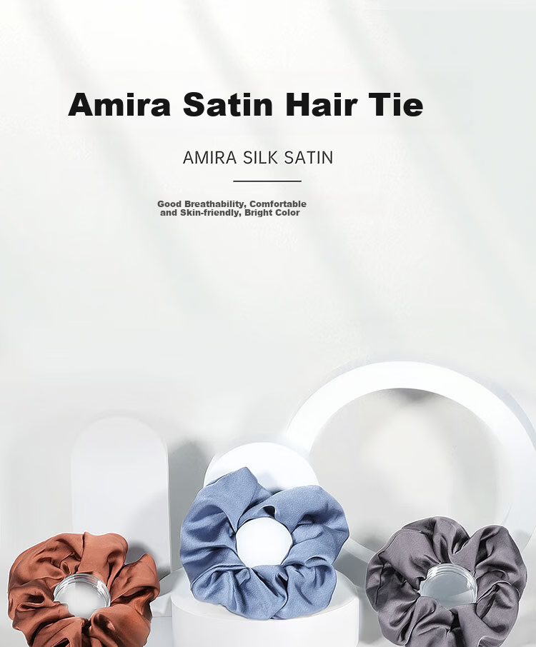 M2KA Pillow Large Intestine Hair Tie Women New Oversized Sleep Satin Hair Rope Hair Care Damage-Free Black Small Size 1