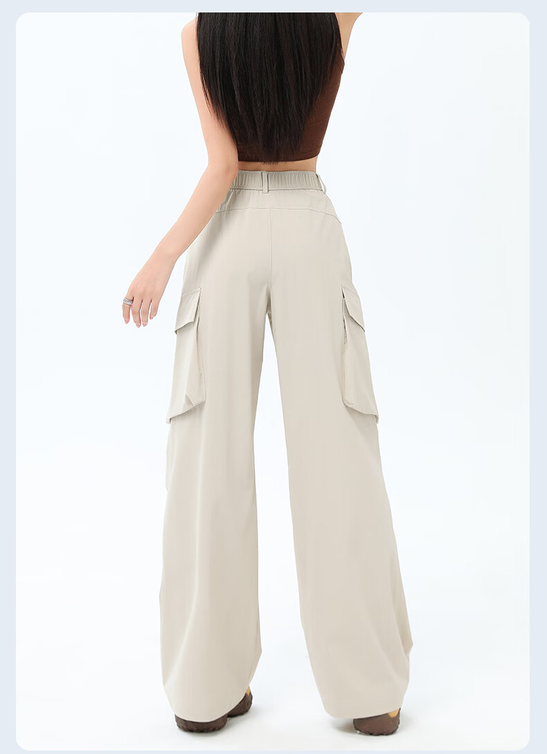 Langsha Women's Outdoor Quick-Dry Work Pants 2026 Summer Straight Loose Wide-Leg Sun-Protective Water-Repellent Casual Military Hiking Pants 19