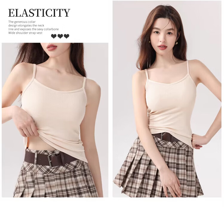Langsha Pure Cotton Women's Summer Camisole Thin Strap Vest Slim Fit Sleeveless Top with Side Coverage and Beautiful Back Design 6