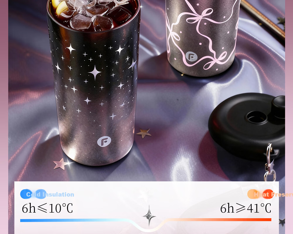 Fuguang Pure Titanium Insulated Water Bottle for Women High-Value Titanium Straw Portable Coffee Tea Cup Gift 22