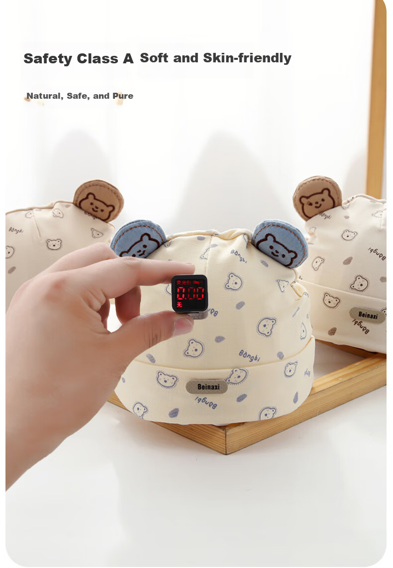 Benaxi Baby Hat Spring and Autumn Thin Newborn Soft Spot Cap Winter Ear Protection Pullover Cap Fetal Hat for Boys 5