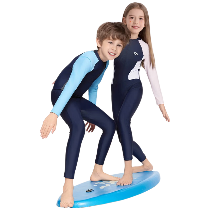 Anta Kids One-Piece Swimsuit New Long Sleeve Boys Girls Sun Protection Professional Training Swimwear Boys Size 140