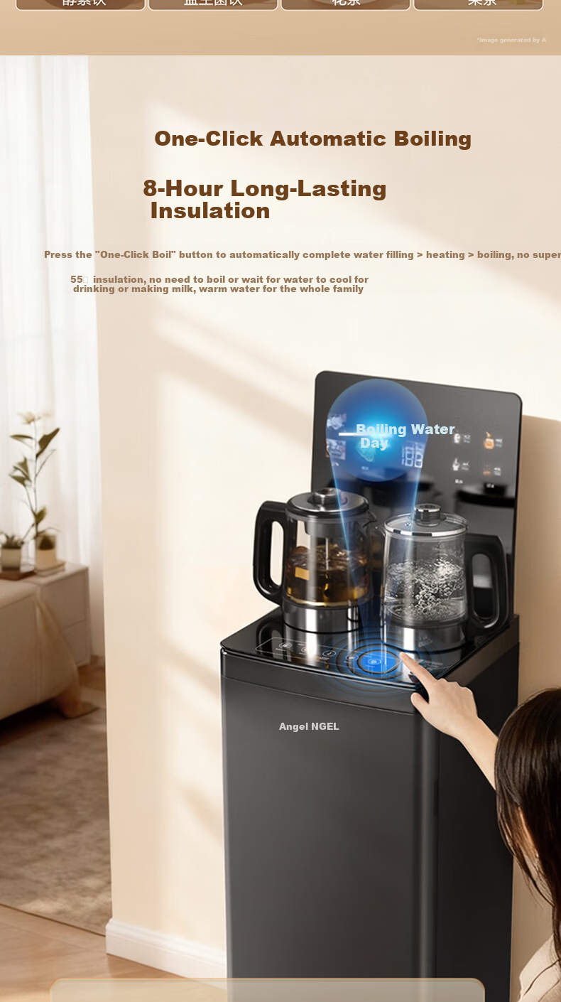 Angel Home Tea Bar Machine High-End Living Room Smart Voice Control Anti-Overflow and Dry-Burn Protection Bottom-Load Water Dispenser Constant Temperature Health Preservation Stewing Kettle Integrated 15
