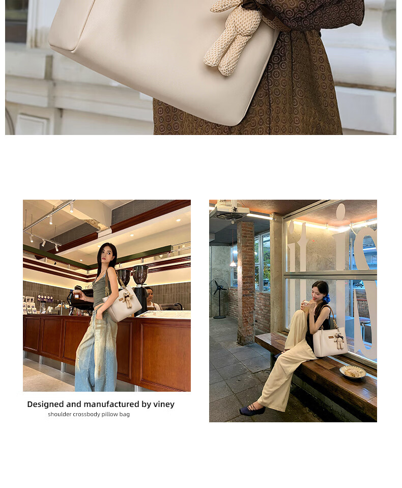 Aiqinghai Leather Handbag, Women's Tote Bag, Large Capacity Shoulder Bag, High-End Brand, Birthday Gift for Wife Or Girlfriend on May 20 8