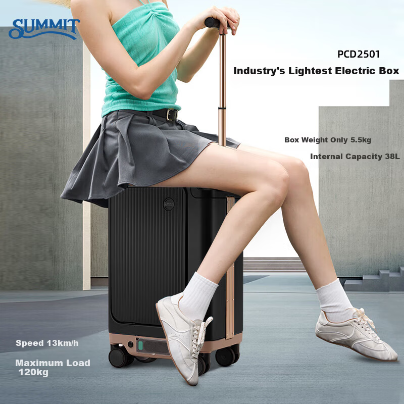 Sammit 3C Certified Electric Luggage Rideable Smart Stroller Trolley Suitcase Night Black 20 Inch