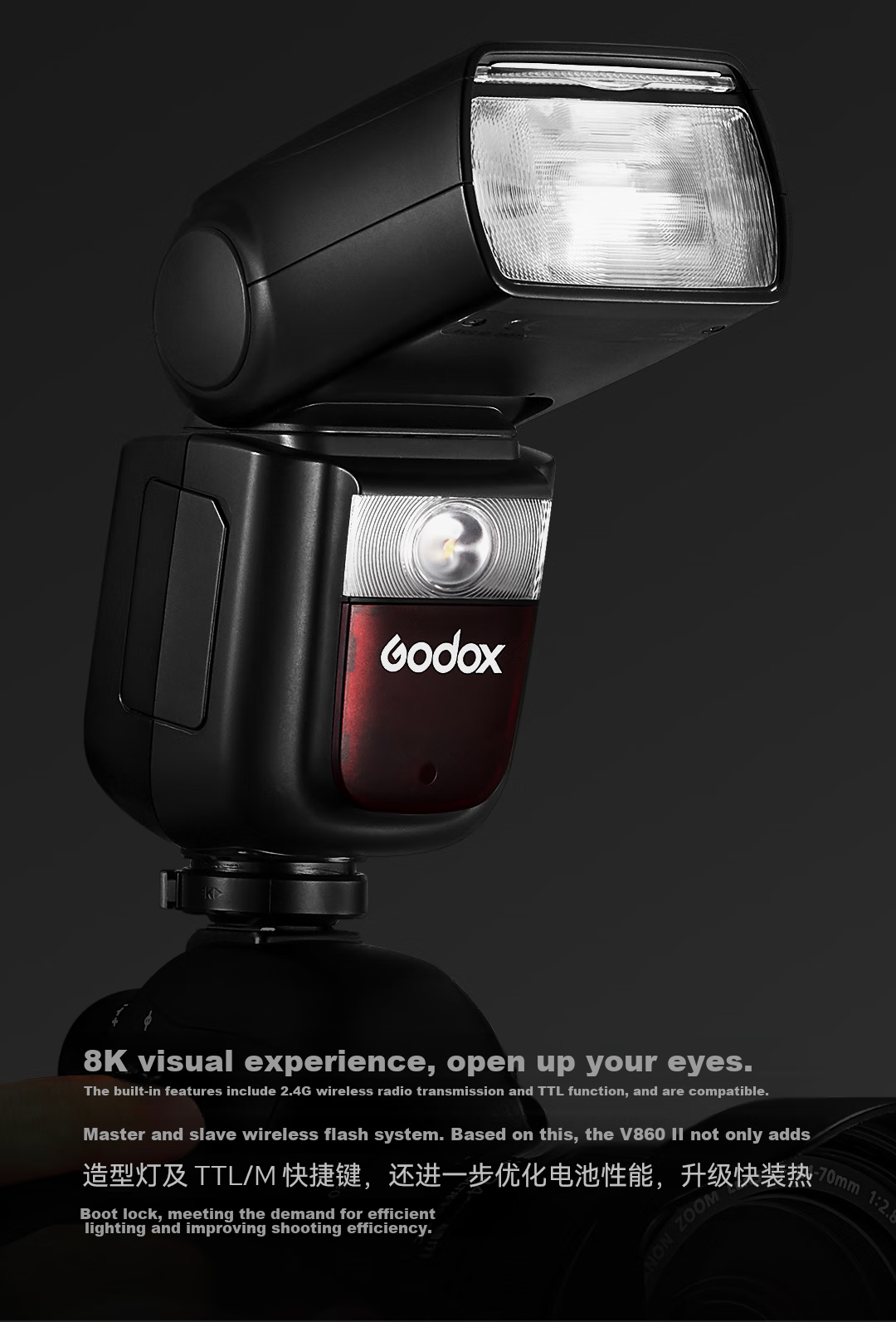 Godox V860III Third-Generation Hot Shoe Flash for DSLR And Mirrorless Cameras, High-Speed Sync, Off-Camera TTL Automatic Metering, Lithium Battery Hot Shoe Flash Fuji Versio 2